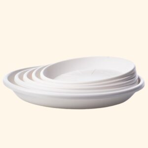 11″ Medea Plant Saucer – White