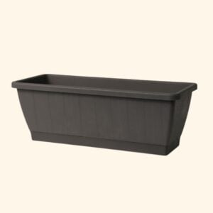 Kezar Greener Plant Box With Saucer, MED – Anthracite