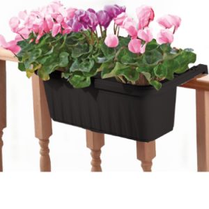 Adjustable Railing Planter 24″ – Black