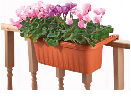 Adjustable Self Watering Railing Planter Apollo Exports International Inc. Color: Terra Cotta