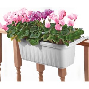 Adjustable Railing Planter 32″ – White
