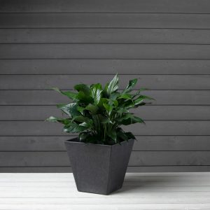 Ella Square Planter 12″ – Artstone Black