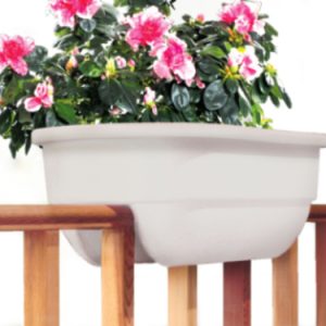 On-Rail Deck & Fence Planter 30″ – 6″ Rail – White