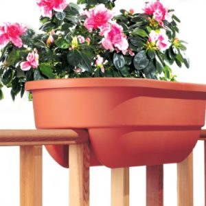 On-Rail Deck & Fence Planter 30″ – 4″ Rail – Terra Cotta