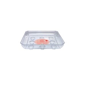 Square Plant Saucer – Clear – 10″