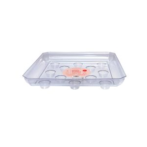 Square Designer Plant Saucer 12″ – Clear