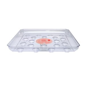 Square Designer Plant Saucer 14″ – Clear