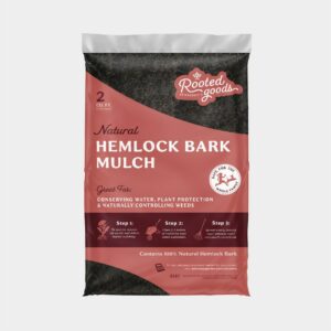 Rooted Goods – Natural Hemlock Bark Mulch – 2 CU FT