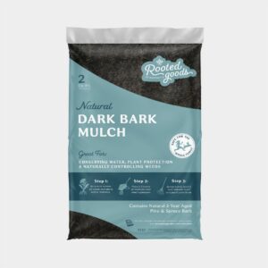 Rooted Goods – Natural Dark Bark Mulch – 2 CU FT