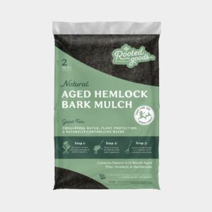 Rooted Goods – Natural Aged Hemlock Bark Mulch – 2 CU FT