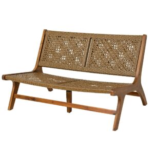 Verona Wicker Bench – Natural