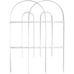 Garden Zone Gard’n Border Double Hoop Folding Fence 24″x10′ – White