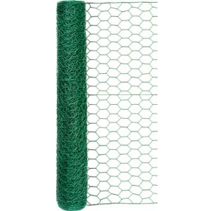Garden Zone Vinyl-Coated Hex Netting 24″x25′ – Green