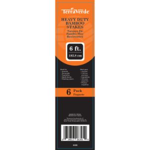 Heavy-Duty Bamboo Stakes 5′ – Green – 6 pack