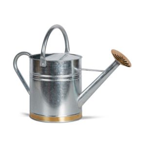 Traditional Galvanized Watering Can – Silver/Copper – 2 Gal