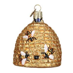 Bee Skep Glass Ornament – Old World Christmas