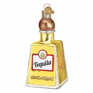 Tequila Bottle Glass Ornament