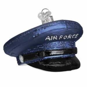 Airforce Cap Glass Ornament