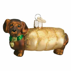 Wiener Dog Glass Ornament