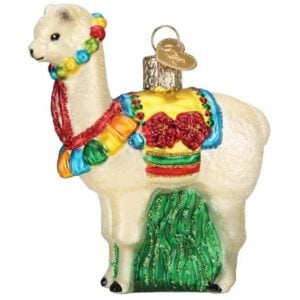 Festive Alpaca Glass Ornament – Old World Christmas