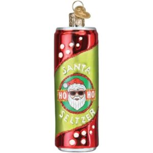 Santa Seltzer Glass Ornament