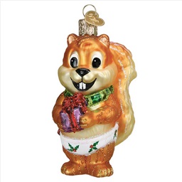 Silly Christmas Squirrel Glass Ornament – Old World Christmas