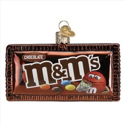 M&M's Milk Chocolate Glass Ornament - Old World Christmas
