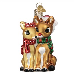 Rudolph™ and Clarice™ Glass Ornament – Old World Christmas