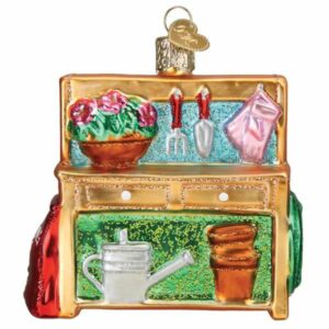 Potting Bench Glass Ornament