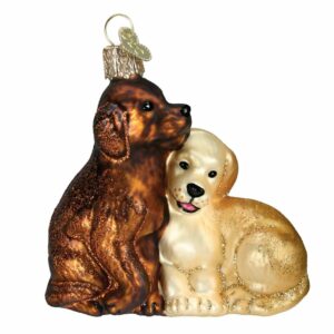 Puppy Love Glass Ornament