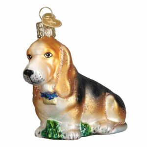 Basset Hound Glass Ornament