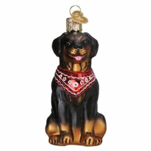 Rottweiler Glass Ornament