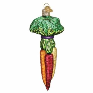 Rainbow Carrots Glass Ornament