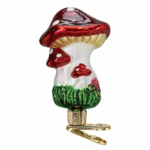 Mushroom Clip-on Glass Ornament – Old World Christmas