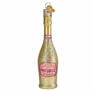 Prosecco Bottle Glass Ornament