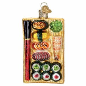 Sushi Platter Glass Ornament