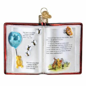 Winnie The Pooh Book Glass Ornament