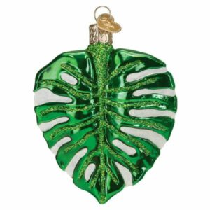 Monstera Leaf Glass Ornament