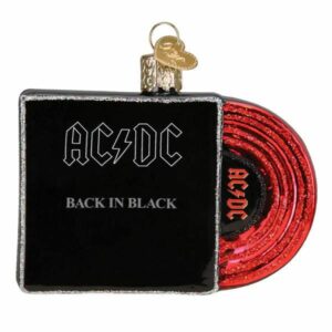 Back in Black AC/DC Album Glass Ornament