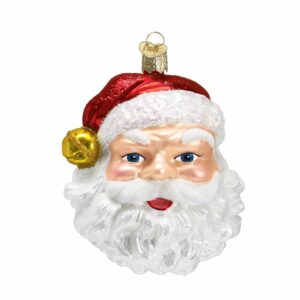 Jingle Bell Santa Glass Ornament