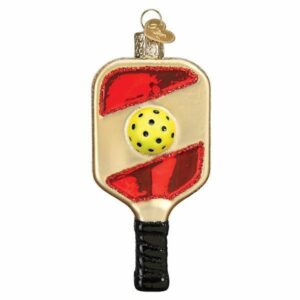 Pickleball Paddle Glass Ornament