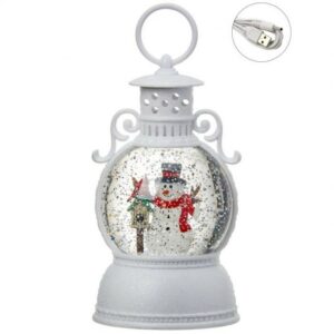 Lantern Snowman Snowglobe