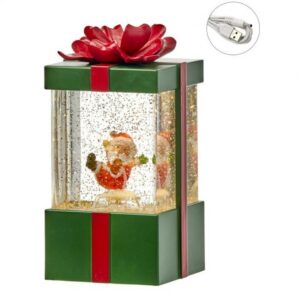 Giftbox Santa Snowglobe