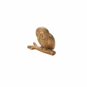 Owl Card Holder – Antique Gold – 1.75″