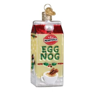 Eggnog Carton Glass Ornament