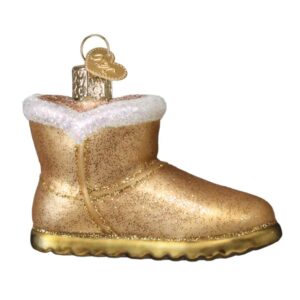 Sheepskin Boot Glass Ornament