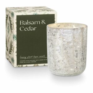 Balsam & Cedar Boxed Crackle Glass Candle