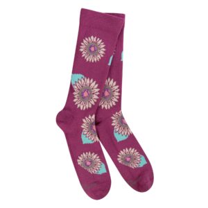 WoMen's Sensitive Support Crew Sock Berry Sunflower