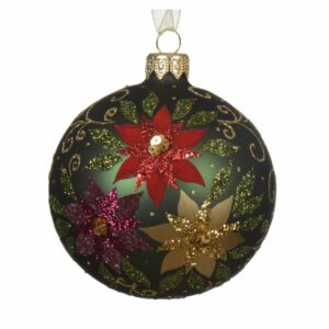 Glass Ornament Pointsettia