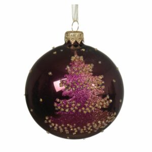 Glass Ornament Dark Mauve Tree